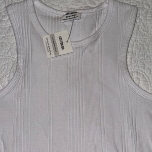 Cotton On White Ribbed Tank Top